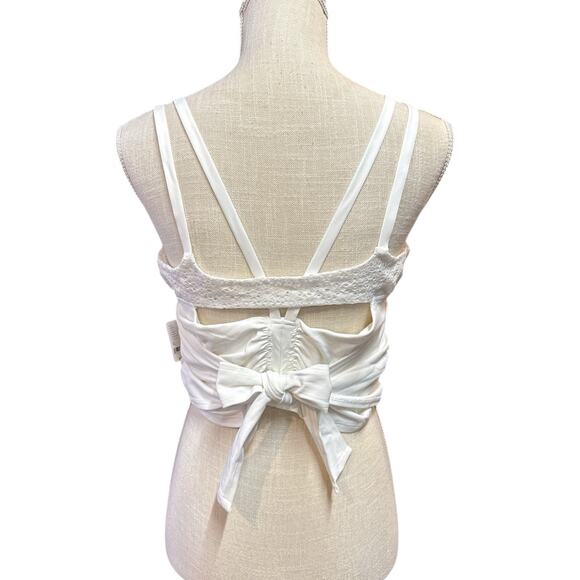 NWT Free People Fp Movement Crowd Pleaser Cami White Dbl Straps Lace Women’s XL - Picture 7 of 13